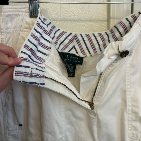 Ralph Lauren White Cargo Pants Women’s Size 10 100% Cotton - Picture 7 of 11